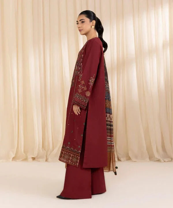 sapphire Embroidered Dhanak 3 Piece SP-715