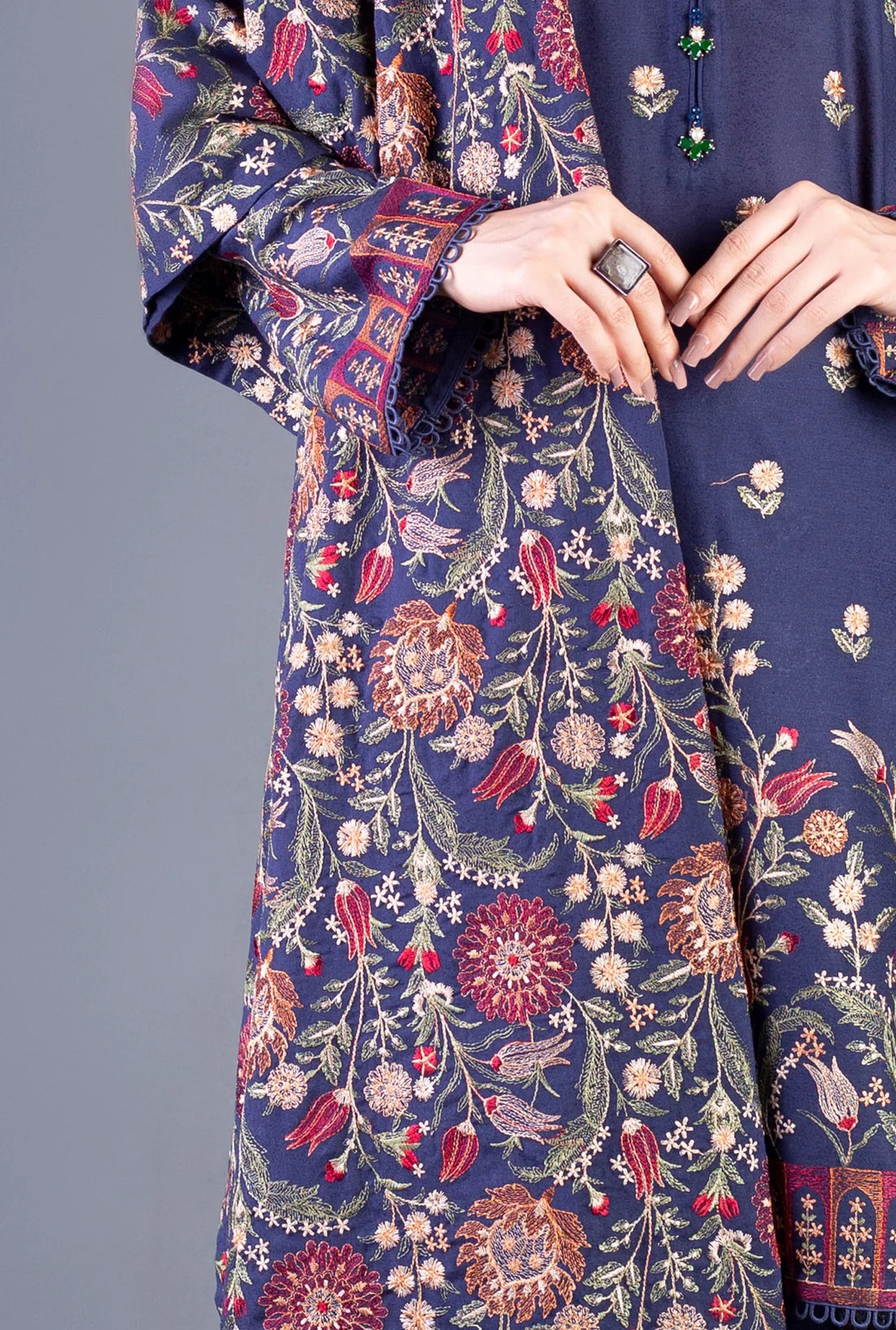 Bareeze Blue Embroidered Dhanak 3 Piece Winter Collection FCC-192