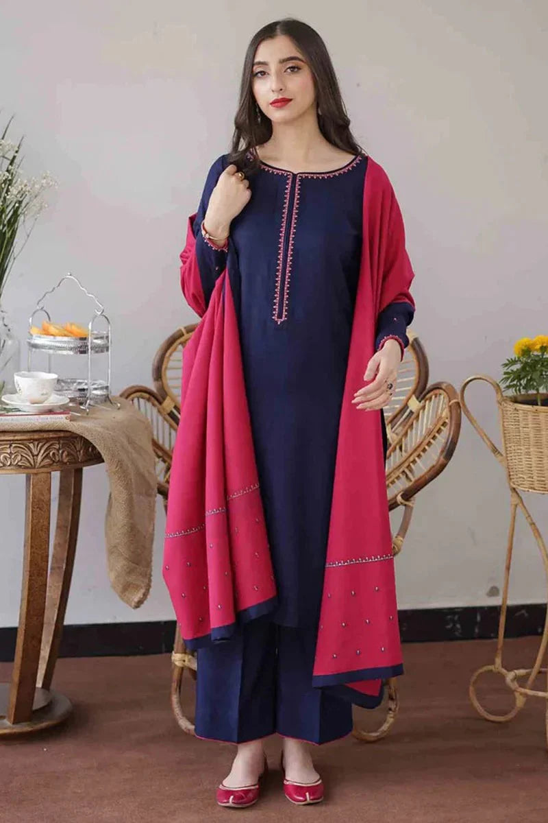 Embroidered Three Piece Dhanak FCC-480