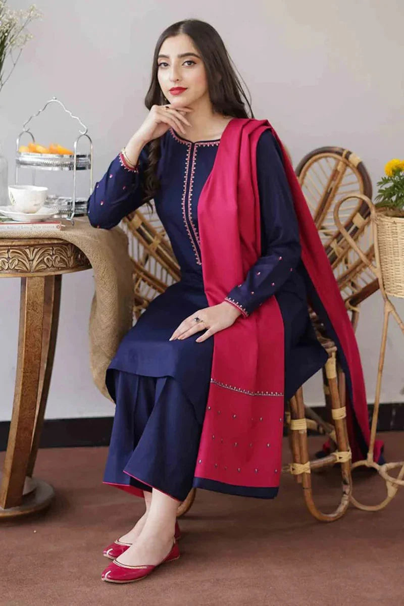 Embroidered Three Piece Dhanak FCC-480