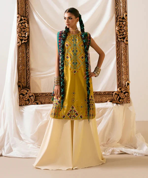 Sapphire Three Piece Embroidered Dhanak - D-69 B