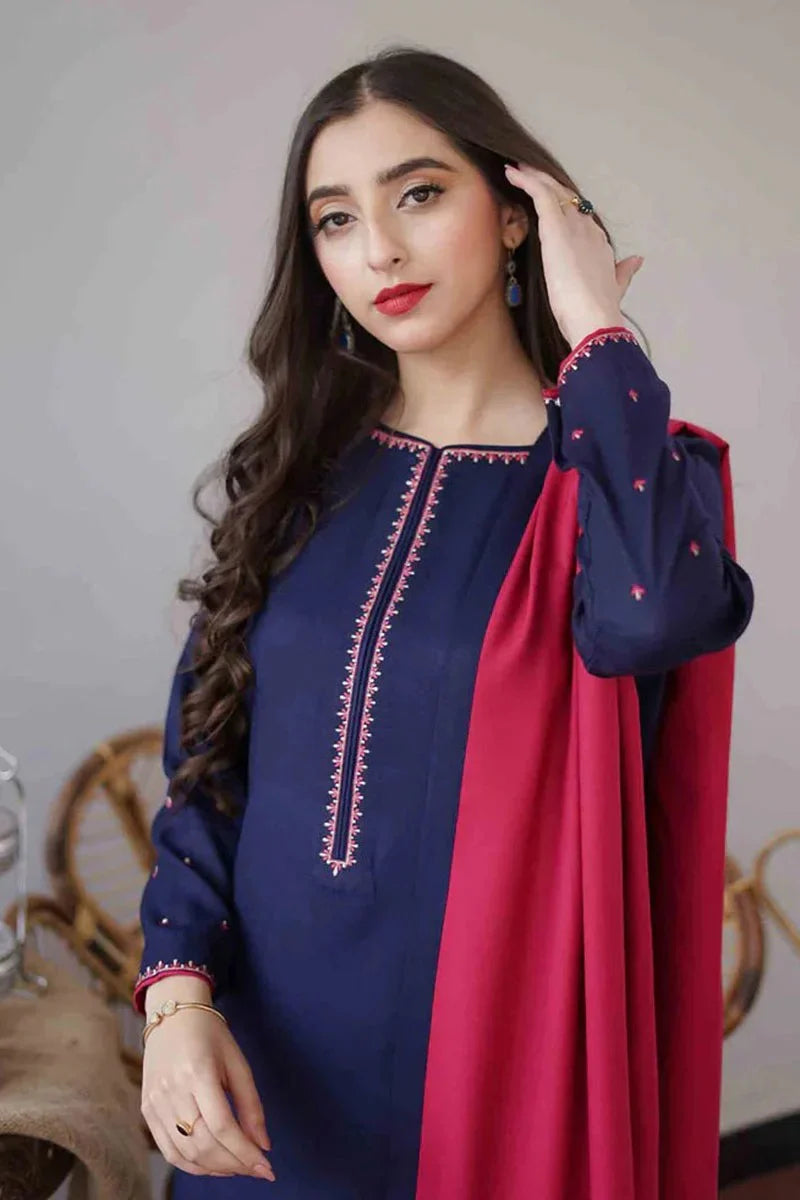 Embroidered Three Piece Dhanak FCC-480
