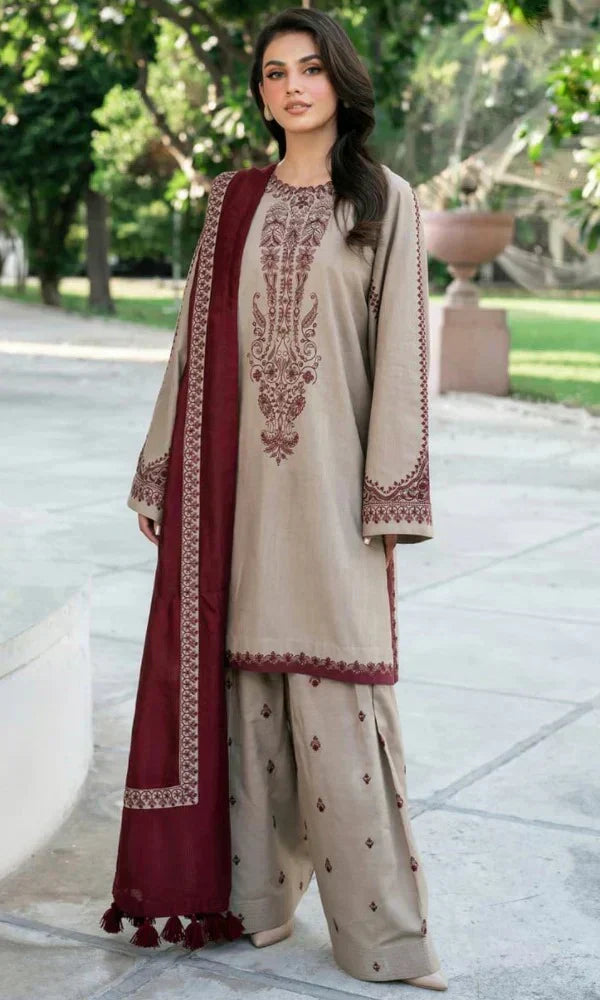 sapphire Embroidered Dhanak 3 Piece D-99
