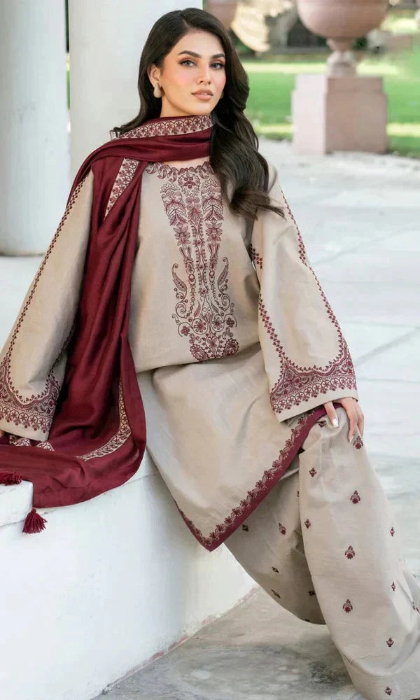 sapphire Embroidered Dhanak 3 Piece D-99