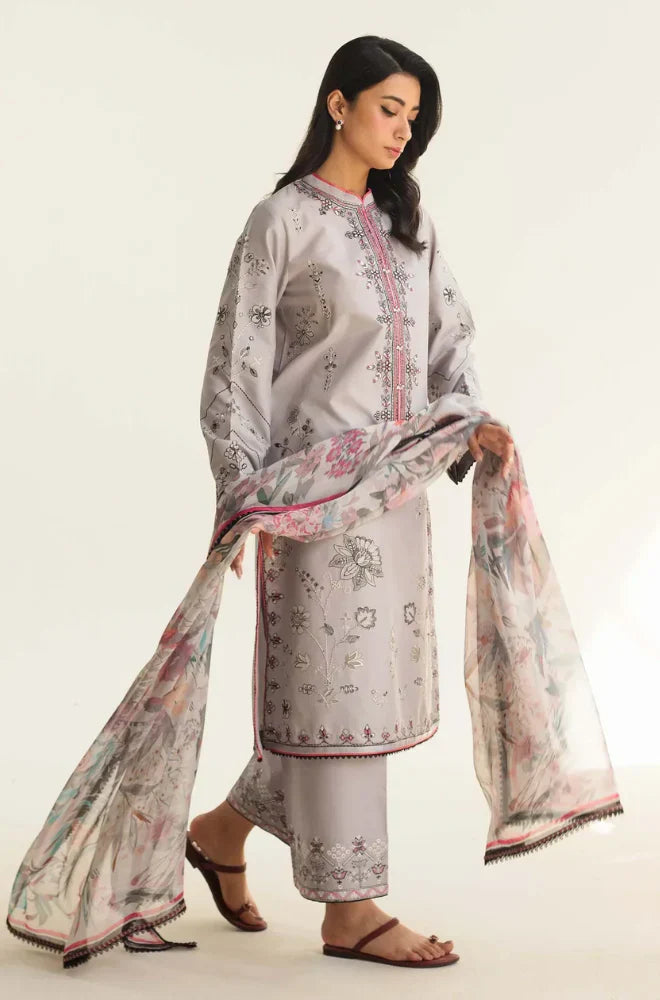 Zara Shahjahan 3 Piece Embroidered Dhanak COCO-710