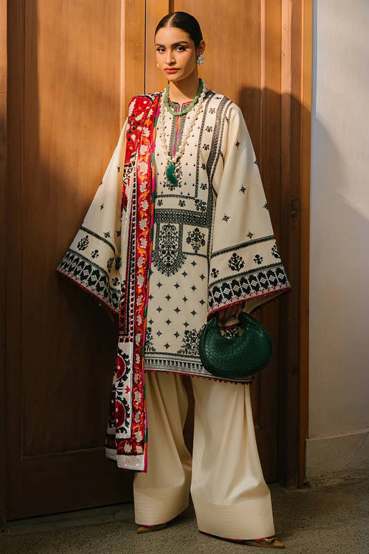 BIN ILYAS Embroidered lawn Three Piece D/24