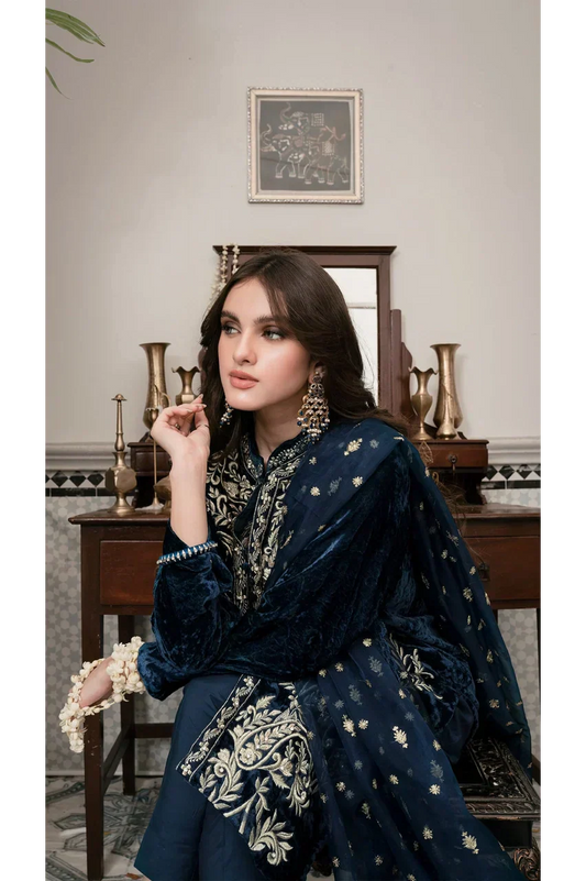 3 Piece Embroidered Velvet FCC ZC-905