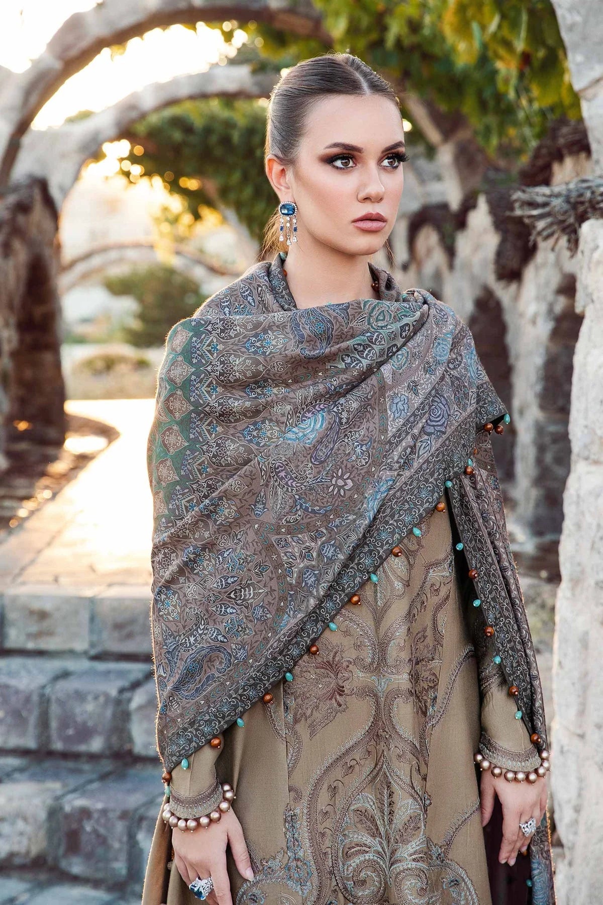 Maria B Embroidered 3 Piece Lawn Suit MB-846 Chiku