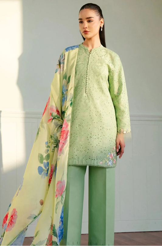 Chikenkari Embroidered lawn Three Piece COCO-51