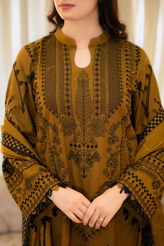 zarashahjhan Embroidered Dhanak 3 Piece coco-66