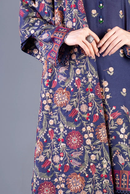 Bareeze Blue Embroidered Dhanak 3 Piece Winter Collection FCC-192
