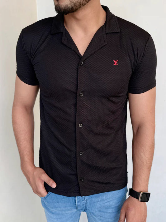 IMPORTED TEXTURE SAFARI SHIRT-LF