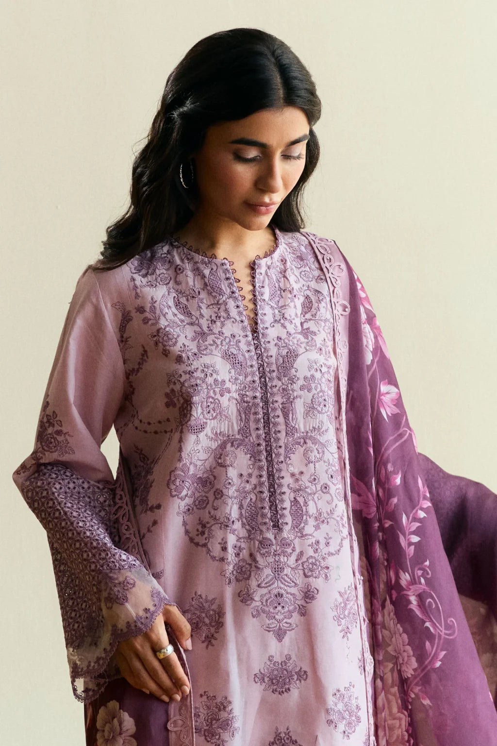 Zarashahjhan Embroidered Dhanak 3 Piece COCO-1577