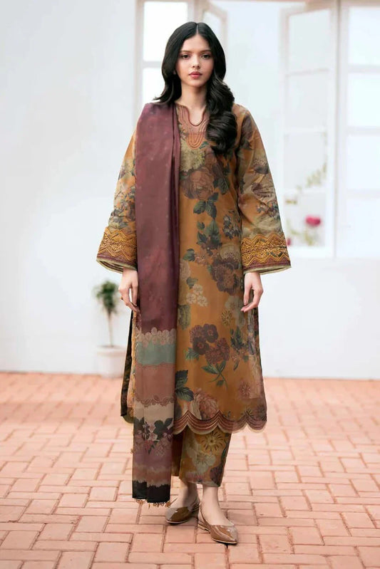 Baroque 3 Piece Printed Khaddar D-788