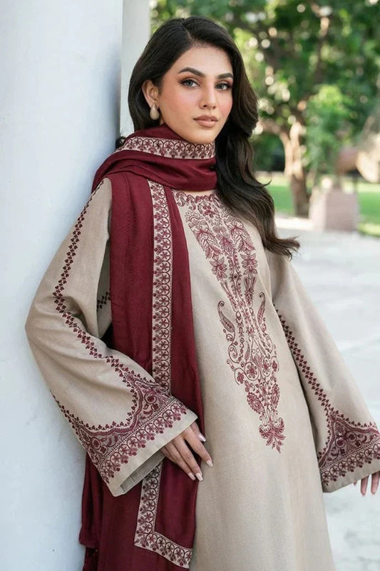 sapphire Embroidered Dhanak 3 Piece D-99