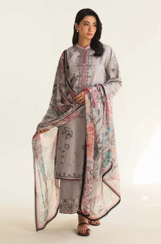 Zara Shahjahan 3 Piece Embroidered Dhanak COCO-710