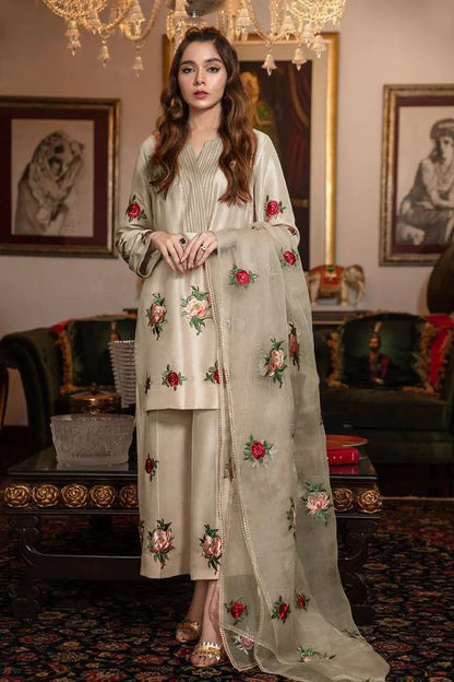 Embroidered Airjet Shamoz Silk 3 Piece Fcs-05