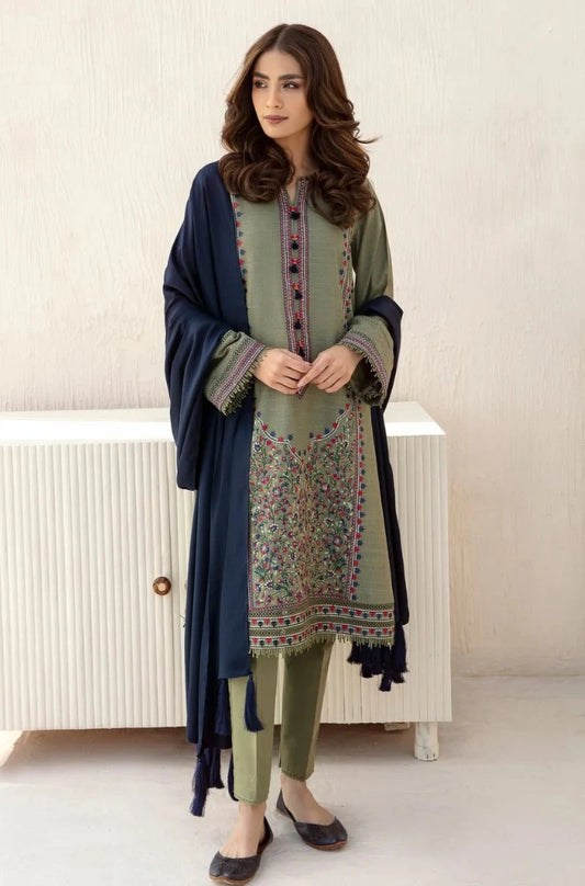Kayseria Embroidered Dhanak 3 Piece SPW-854
