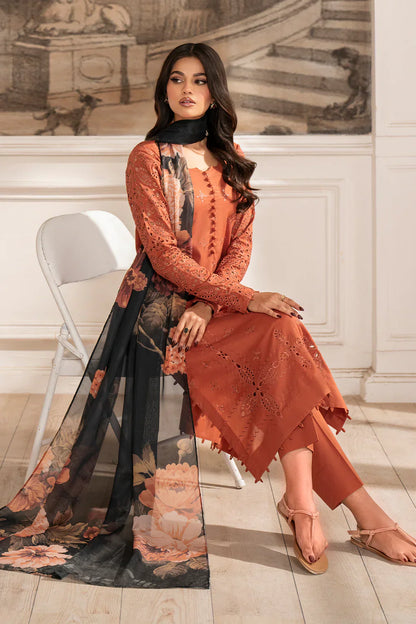 Iznik Chilenkari Embroidered Dhanak 3 Piece D-137