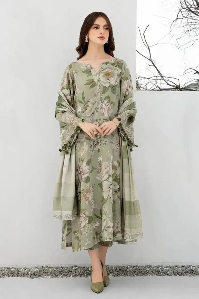 Baroque Three Piece Printed Khaddar D-792