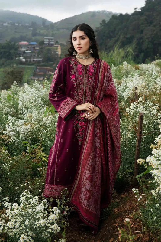 Zara Shahjahan Three Piece Embroidered Dhanak - COCO-97