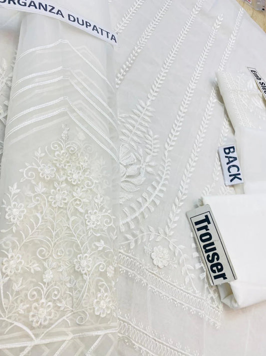 Design#11 Organza Airjet Embroidered 3 pc