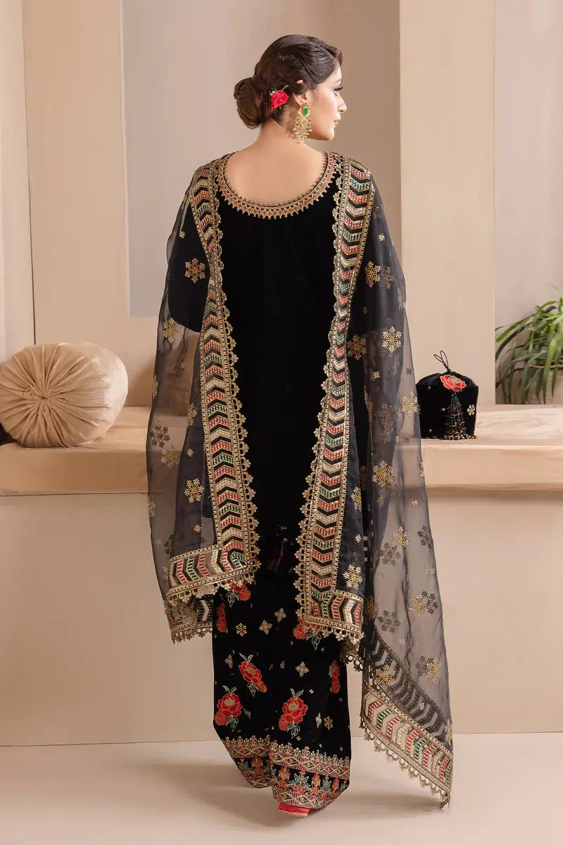 Embroidered Velvet 3 piece With Velvet Shawl Winter Collection FCC ZC-125