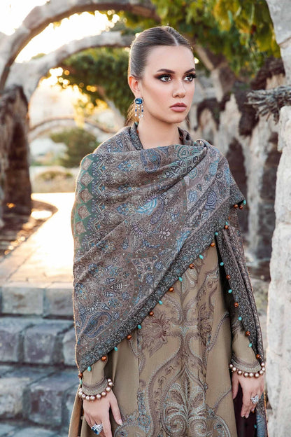 Maria B Embroidered 3 Piece Lawn Suit MB-846 Chiku