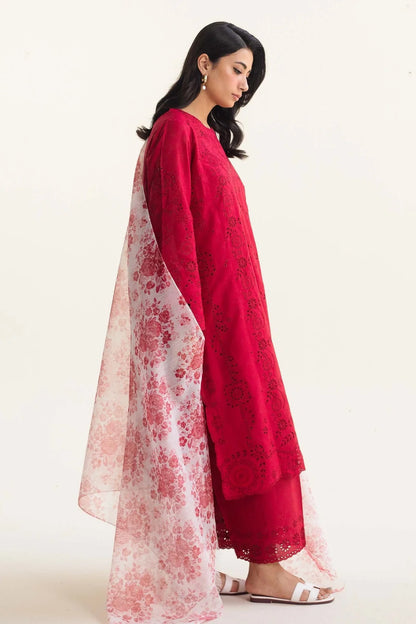 Zarashahjhan Embroidered 3 Piece Lawn Suit COCO-09 Red