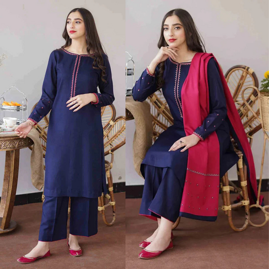 Embroidered Three Piece Dhanak FCC-480