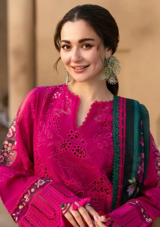 Chikenkari Qalamkar Embroidered Dhanak 3 Piece QL-1036