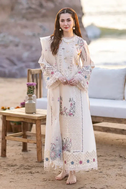 Chikenkari Qalamkar Embroidered lawn Three Piece D/750
