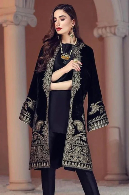 Maria.B 2 Piece Embroidered Velvet D-472